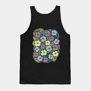 Pastel Hibiscus & Monstera Tank Top